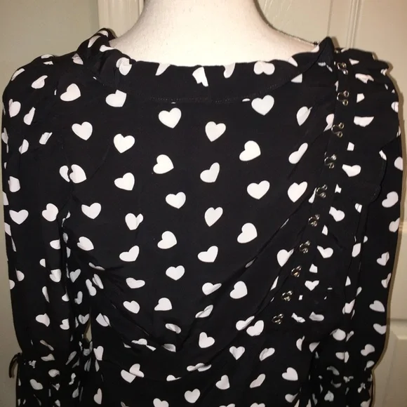 For Love & Lemons “Willow” Heart Print Peplum Top - Picture 7 of 12